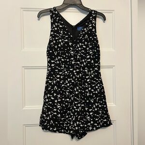 Women’s Size Small Blue Rain Romper Black and White